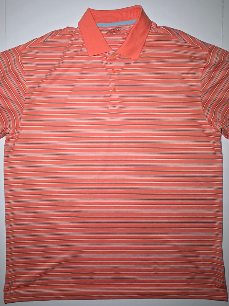 Nike Golf Mens Orange Striped Short Sleeve Golf Polo Size Xl
